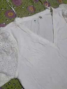 White Puff Sleeve Top