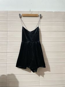 Chic Black Velvet Mini Dress