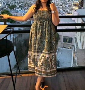 boho  printed midi dress 🤎🌿