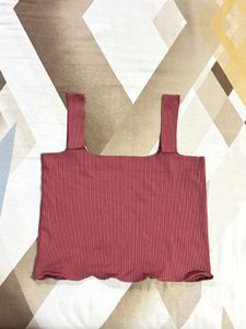 Ribbed Square Neck Tank Top