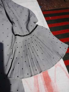 Gray Polka Dot Bow top