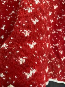 Cozy Red &amp; White Patterned Sweater