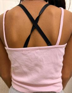 Cute Pink Ribbed Tank Top