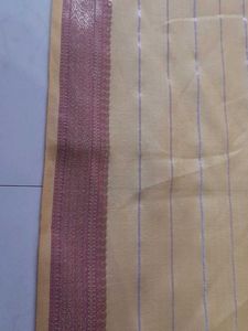 Pretty Yellow Dupatta with Striped pattern