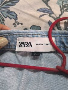 Zara Light Wash Denim Shirt