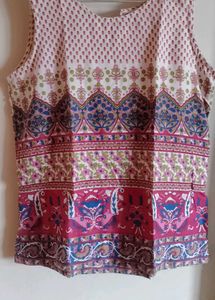 Vibrant Sleeveless Ethnic Top
