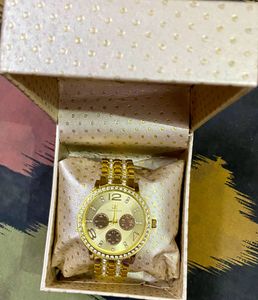 Gold Tone Rhinestone Watch