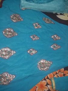 Stunning Blue Anarkali Suit with Intricate Embelli