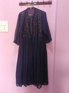 Elegant Navy Blue Embellished Kurta