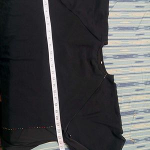 Elegant Black Abaya with Embellished Sleeves