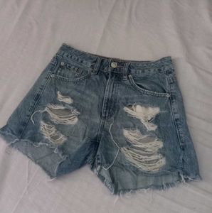 Distressed Denim Shorts