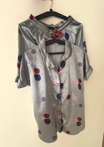 XL Satin Polka Dot Pajama Shorts
