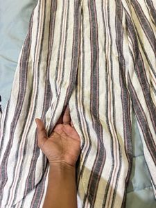 White Striped Baggy Pants