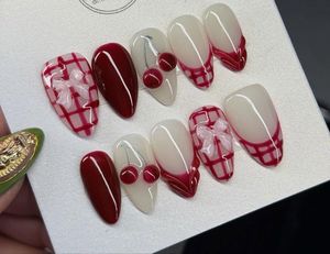 Cherry Picnic Press-On Nails 🍒✨