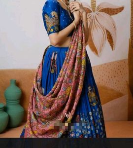 Blue Embroidered lehenga set