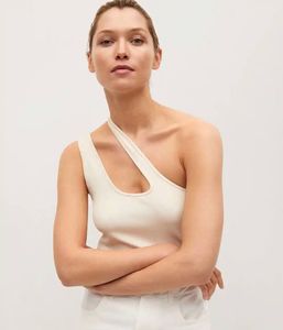MANGO Chic One-Shoulder Ribbed Tank Top- unused