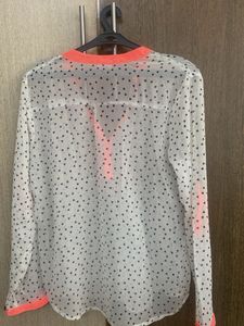Sheer Heart Print Top Size exact M 38