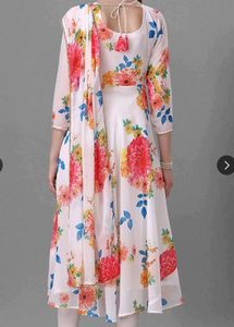 Floral Print Kurta with dupatta