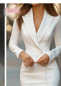 Elegant White Blazer Dress