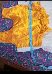 Girl's Yellow &amp; White Party Dress