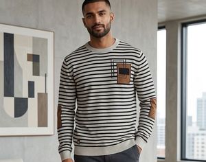 Men's Striped Crew Neck Sweater