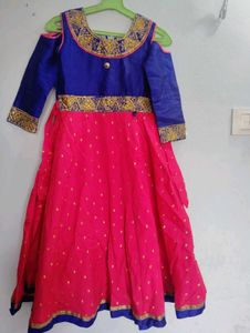 Girls' Blue &amp; Pink Party Dress