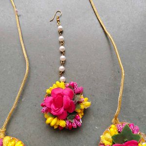 Haldi floral jewellery Set