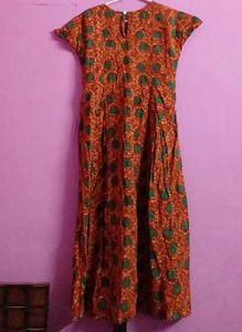 Brown  Printed Maxi Dress