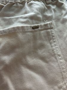 ZARA Cream Paperbag Waist Pants