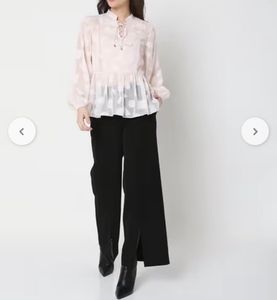 Sheer Geometric Print Peplum Top