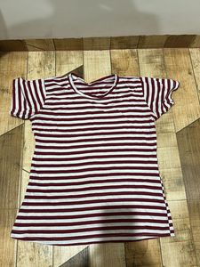 Maroon & White Striped T-Shirt