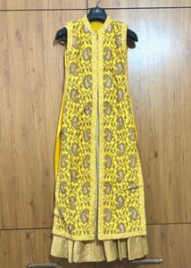 yellow jacket dress (ethnic gown) suit