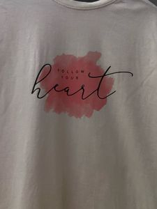 Follow Your Heart Bewakoof Oversized White Tshirt