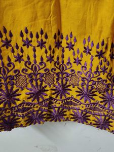 Yellow Embroidered Kurta