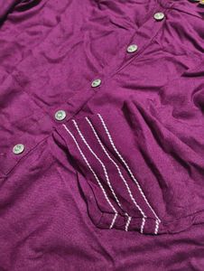 Elegant Purple Kurta with White Accents