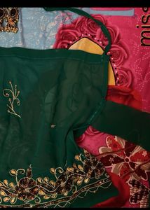💚90s Bollywood Green Embroidered Ethnic Blouse💚