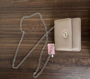 Stylish Taupe Chain Shoulder Bag