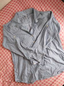 Blue Striped Button-Up Shirt
