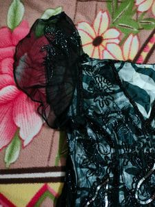 Black Net Long Gown Maxi Dress