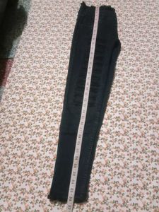 Black High-Waisted Ripped Jeans