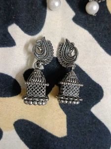 antique peacock jhumkas set of 2