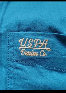 Men's Blue Band Collar Shirt 👔