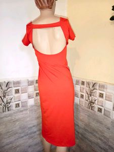 Vibrant Red T-Shirt Midi Dress