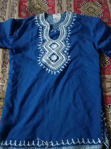 Blue Embroidered Kurta