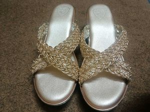 Stylish Embellished Gold Wedge