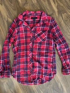 Red Plaid Long Sleeve Shirt
