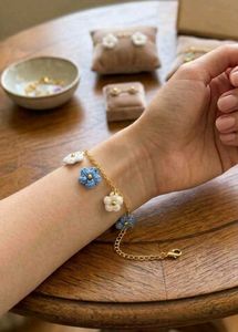 Crochet Flower Charm Bracelet