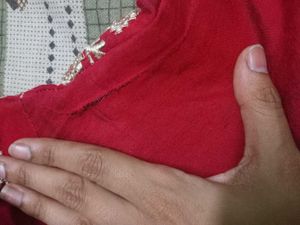 Wow Sale🥳 Embroidered Red Kurta