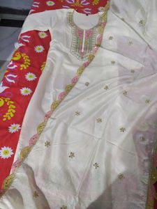 Cream Kurta with Embroidery