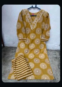 Green Floral Kurta Set